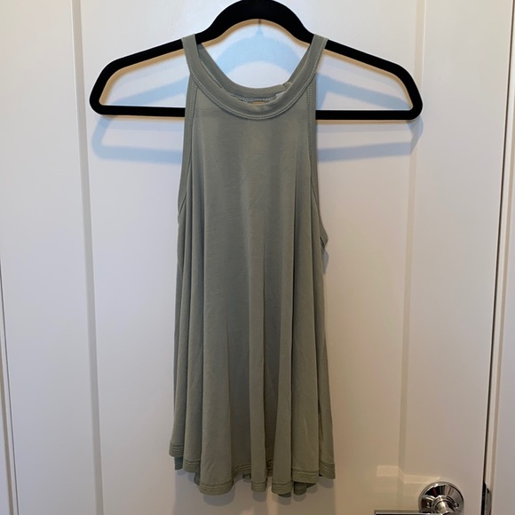 Jolie Tops - Green Jolie Racerback Cutout Tank Top
